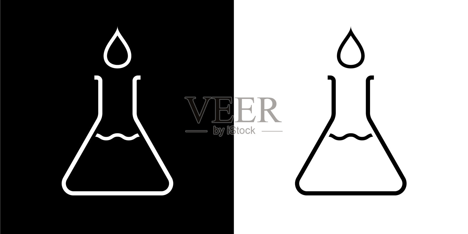 水滴和烧杯图标插画图片素材