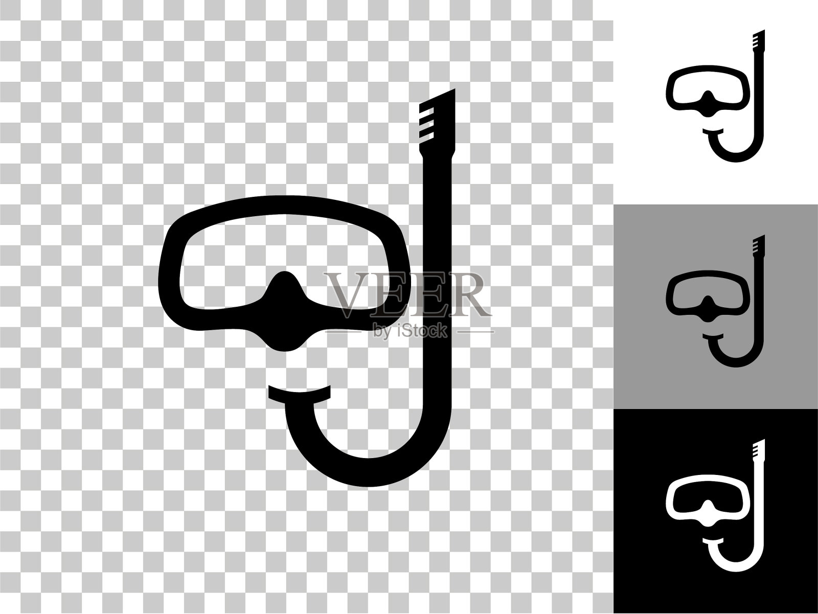 浮潜图标在棋盘上透明的背景插画图片素材