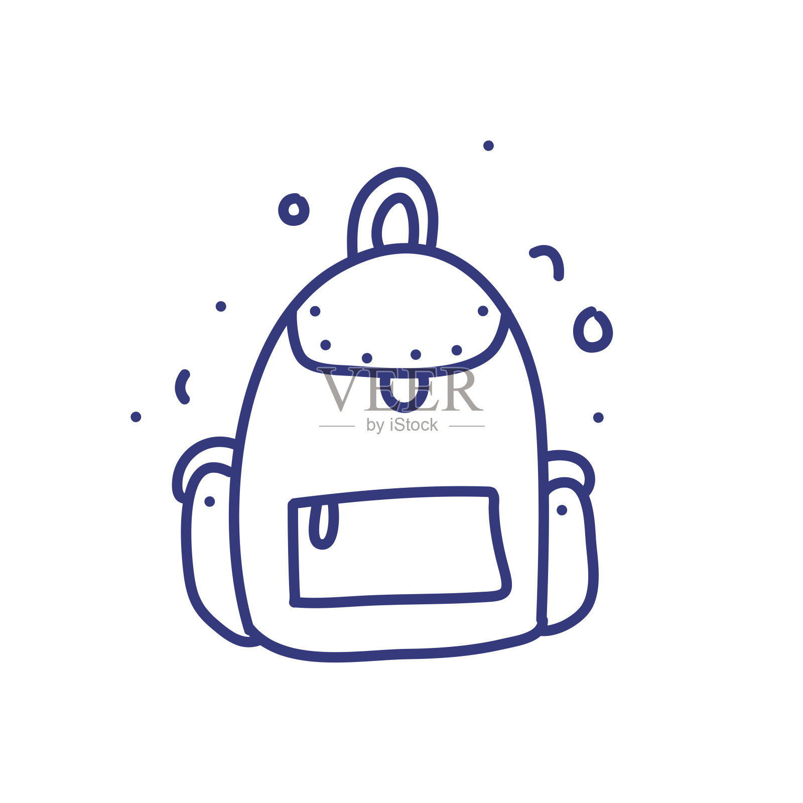书包涂鸦矢量插图概念。手绘，线条图标。插画图片素材