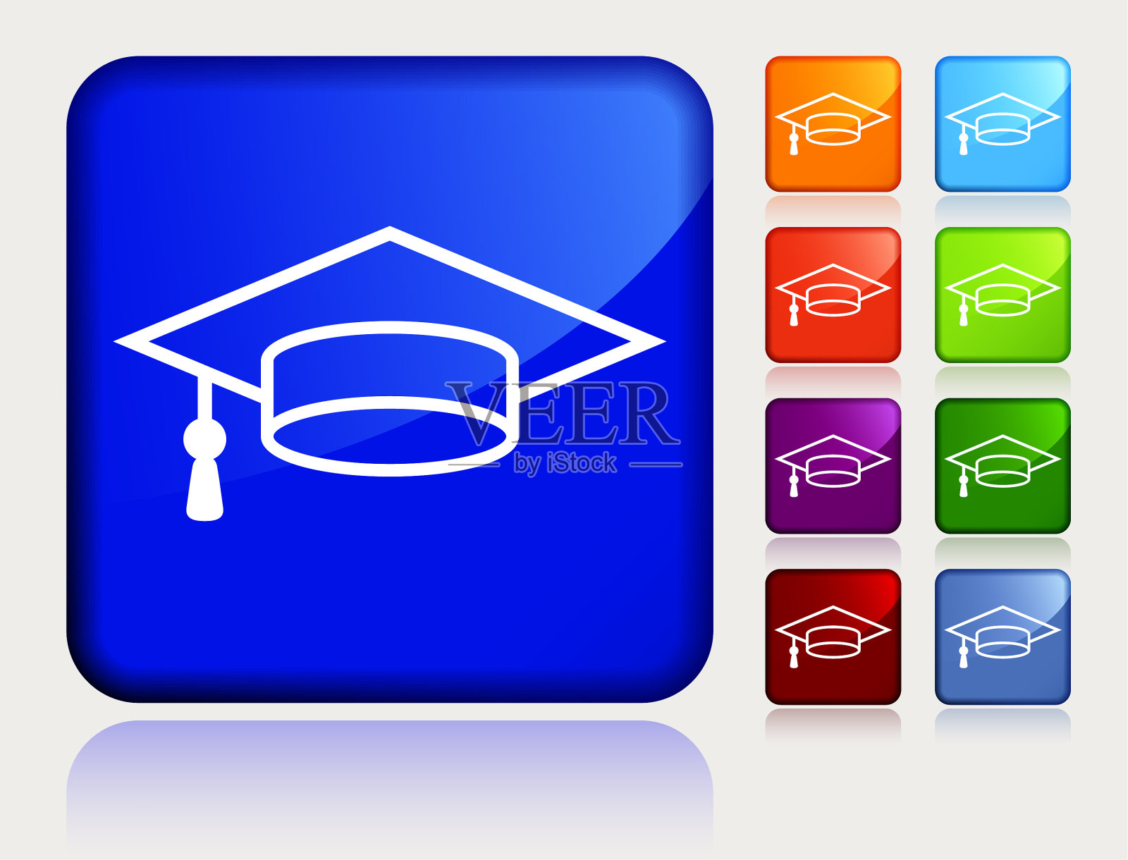 毕业帽和文凭图标插画图片素材