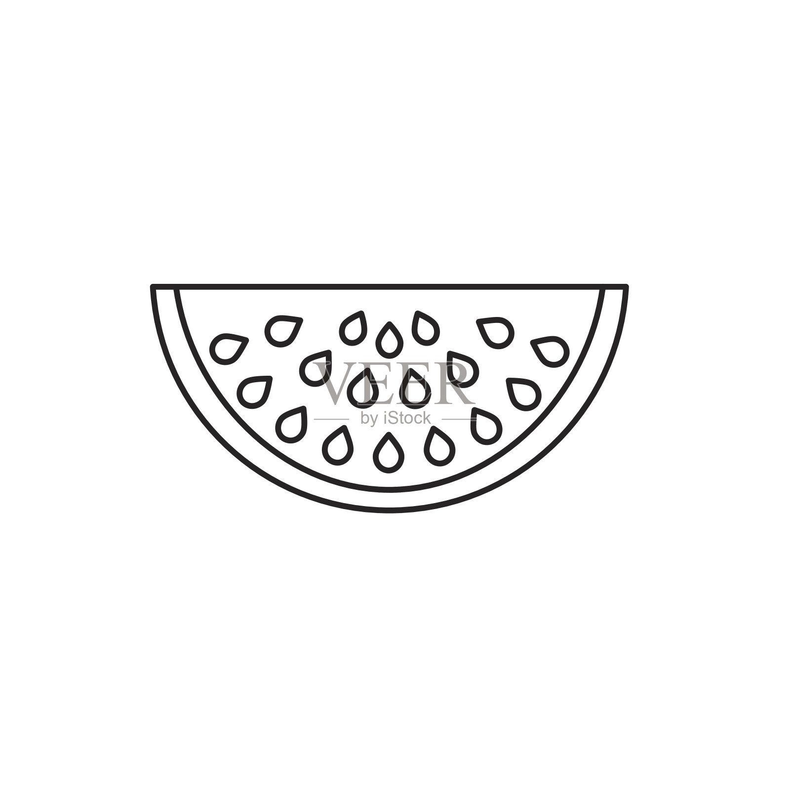 西瓜夏季图标细线风格插画图片素材
