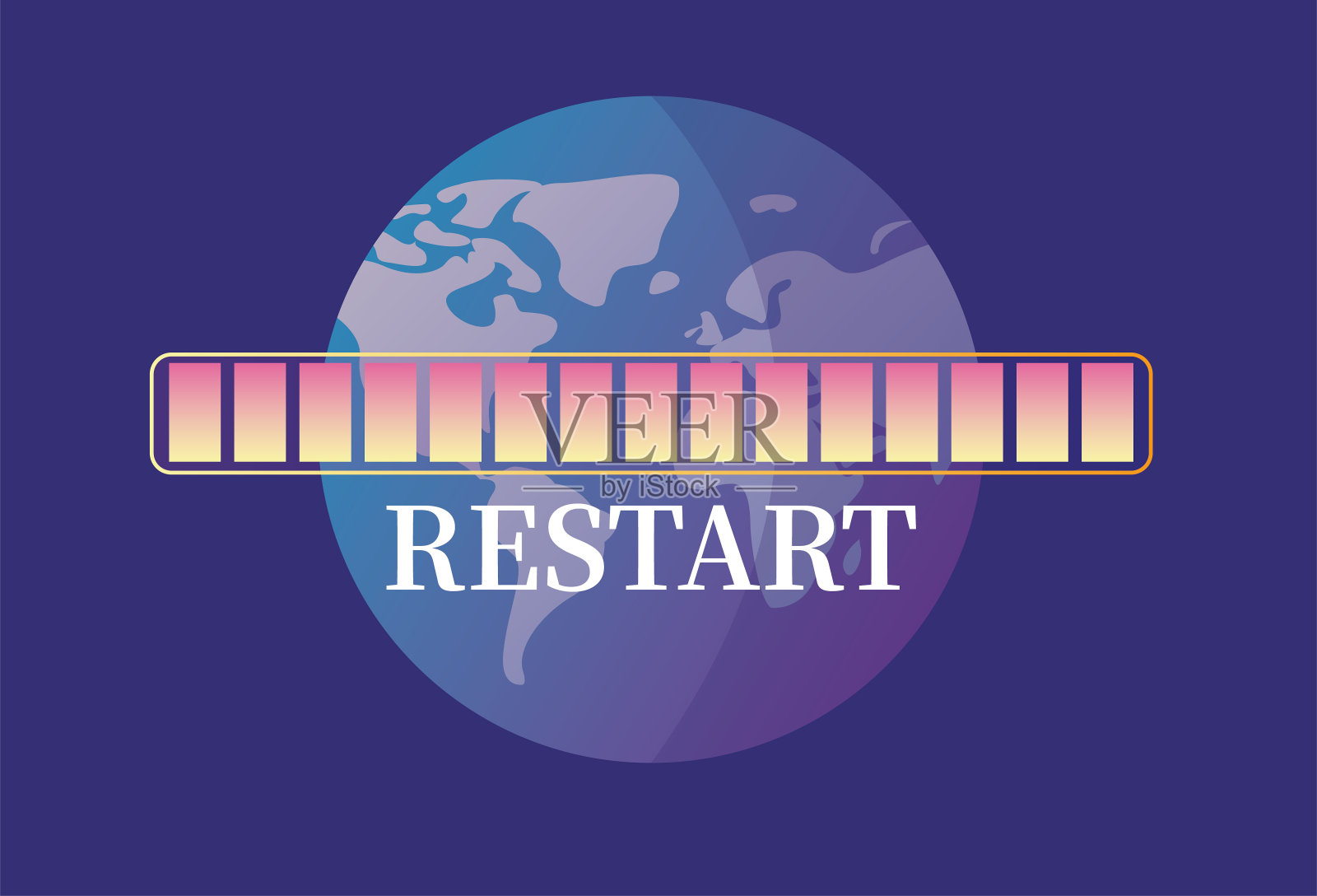 地球重启，经济复苏，重新开始工作插画图片素材