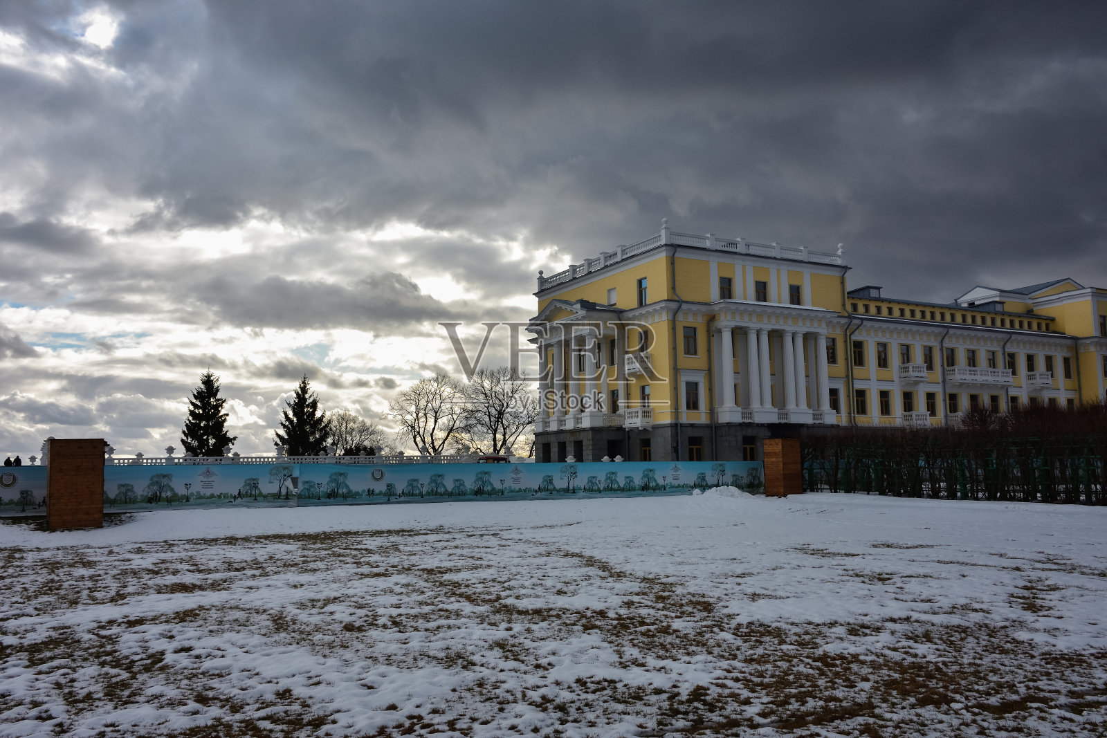 莫斯科/俄罗斯- 2020年2月24日:Arkhangelskoye地产的建筑照片摄影图片