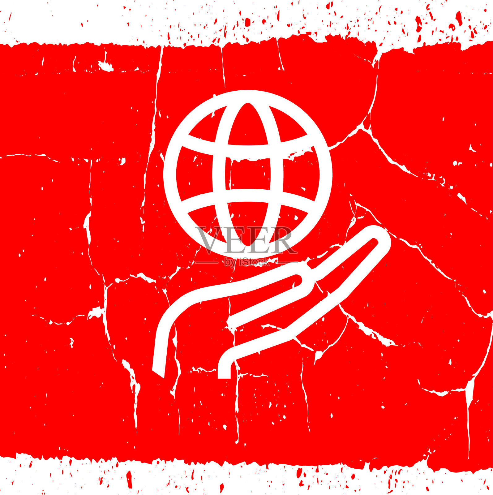 手持地球仪图标插画图片素材