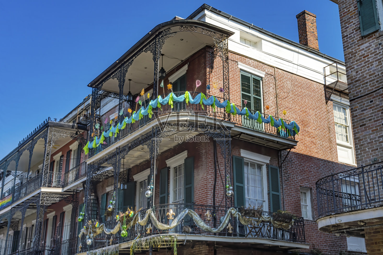 路易斯安那州新奥尔良市杜梅因街旧楼法国区照片摄影图片