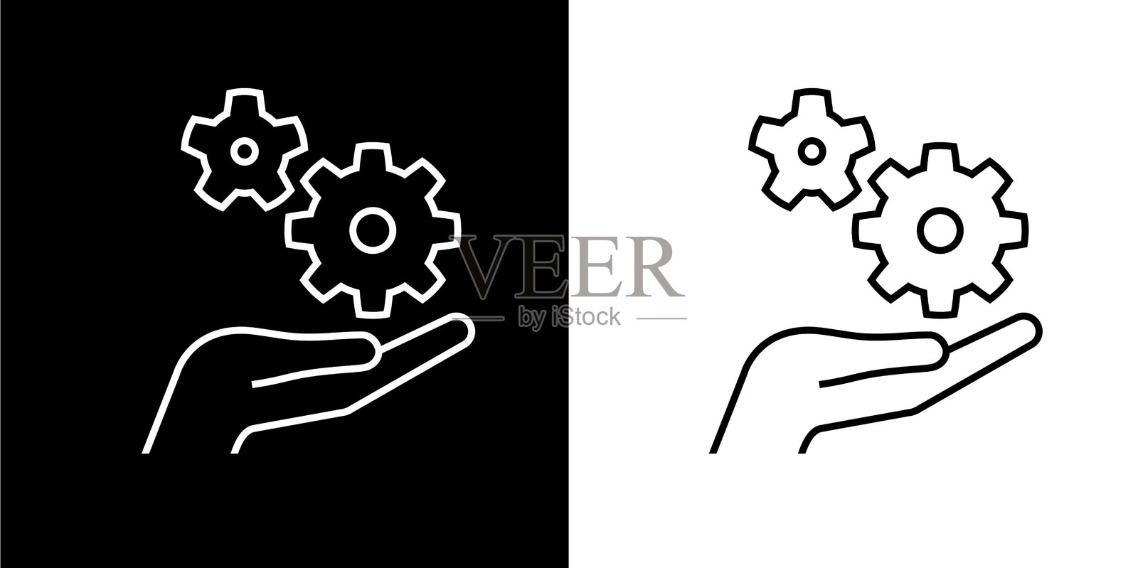 手动齿轮图标插画图片素材