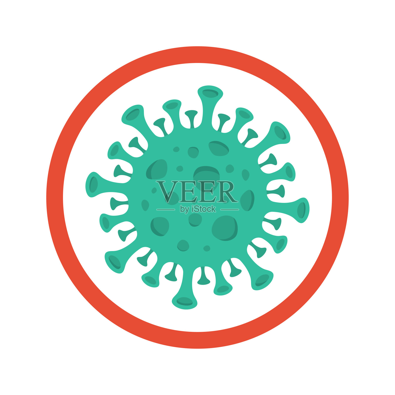 病毒颜色标志图标。冠状病毒矢量图插画图片素材