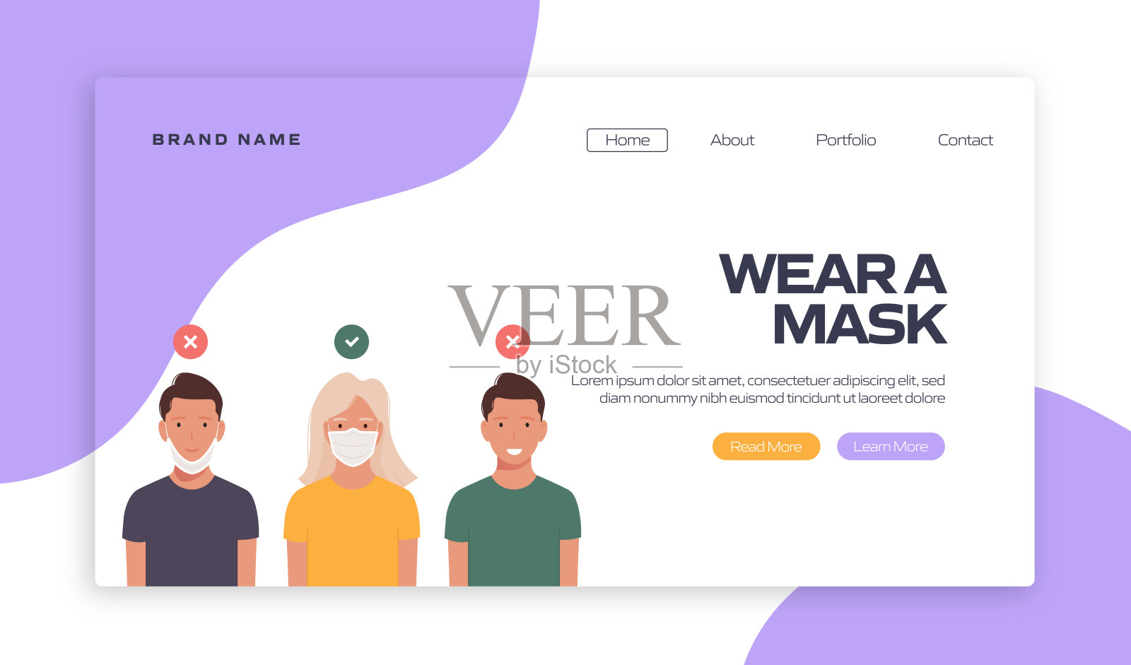 新常态概念-戴一个蒙版矢量图插画图片素材