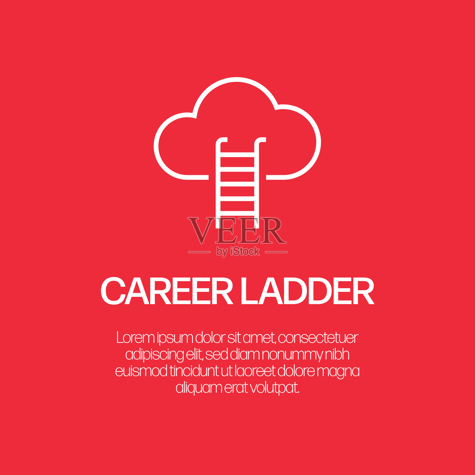 职业阶梯线图标，轮廓向量符号插图。插画图片素材