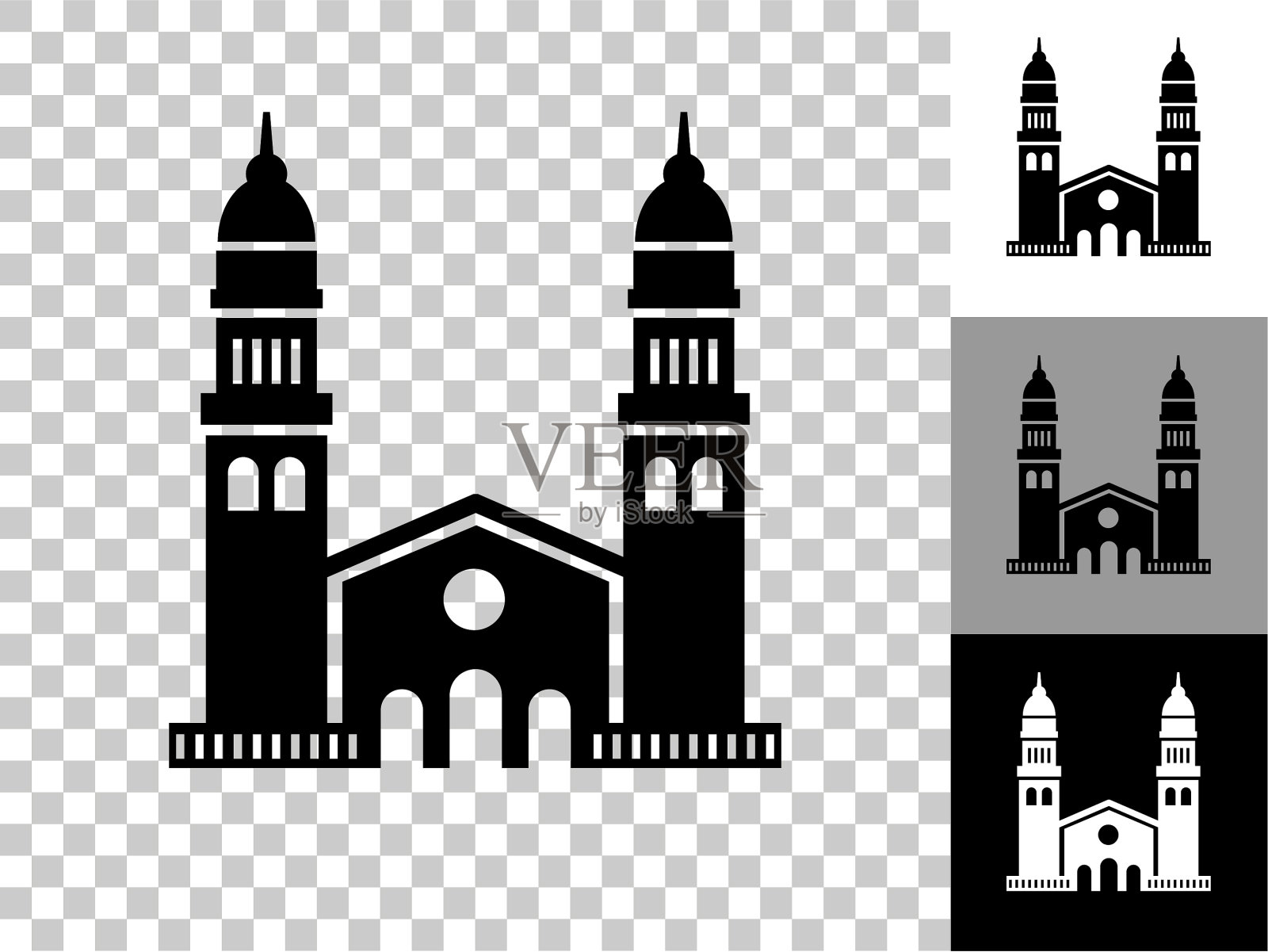 站图标在棋盘上透明的背景插画图片素材