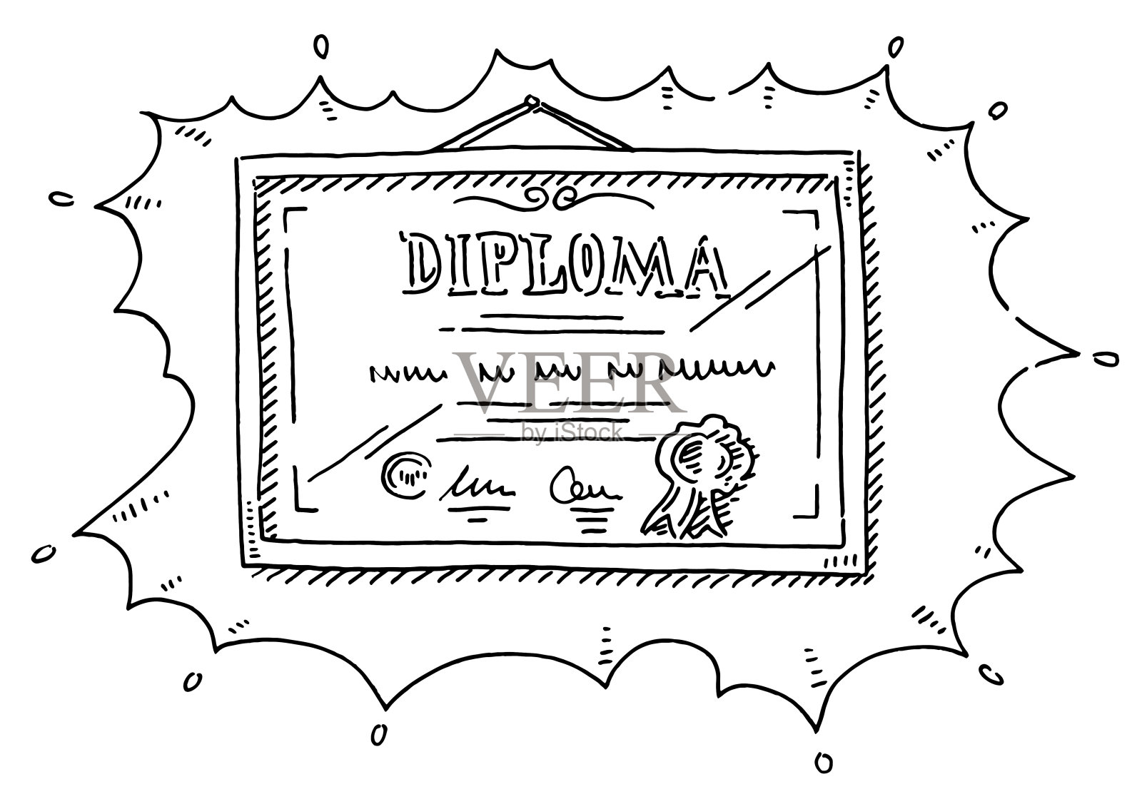 镜框绘画文凭插画图片素材
