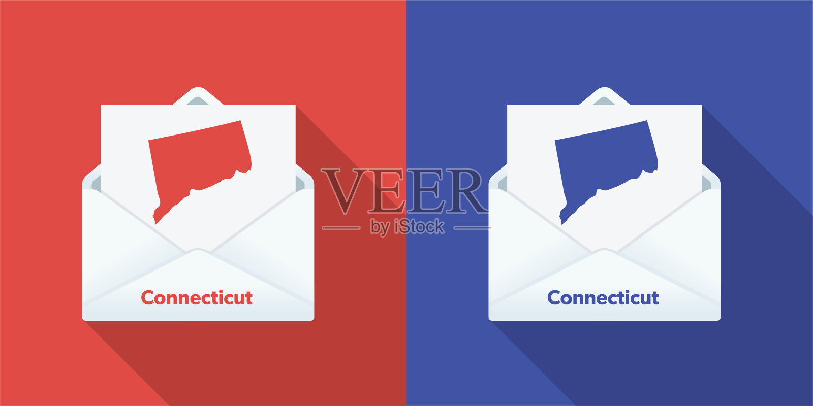 美国选举邮件在投票:康涅狄格州插画图片素材