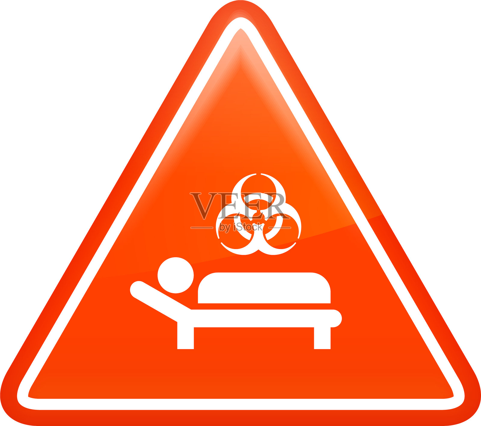 有生物危害标志图标的病人插画图片素材