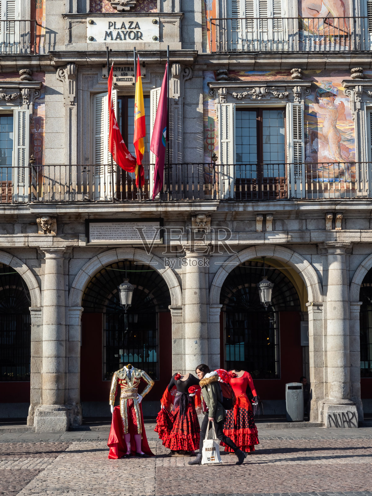 西班牙2019冠状病毒病警报状态照片摄影图片