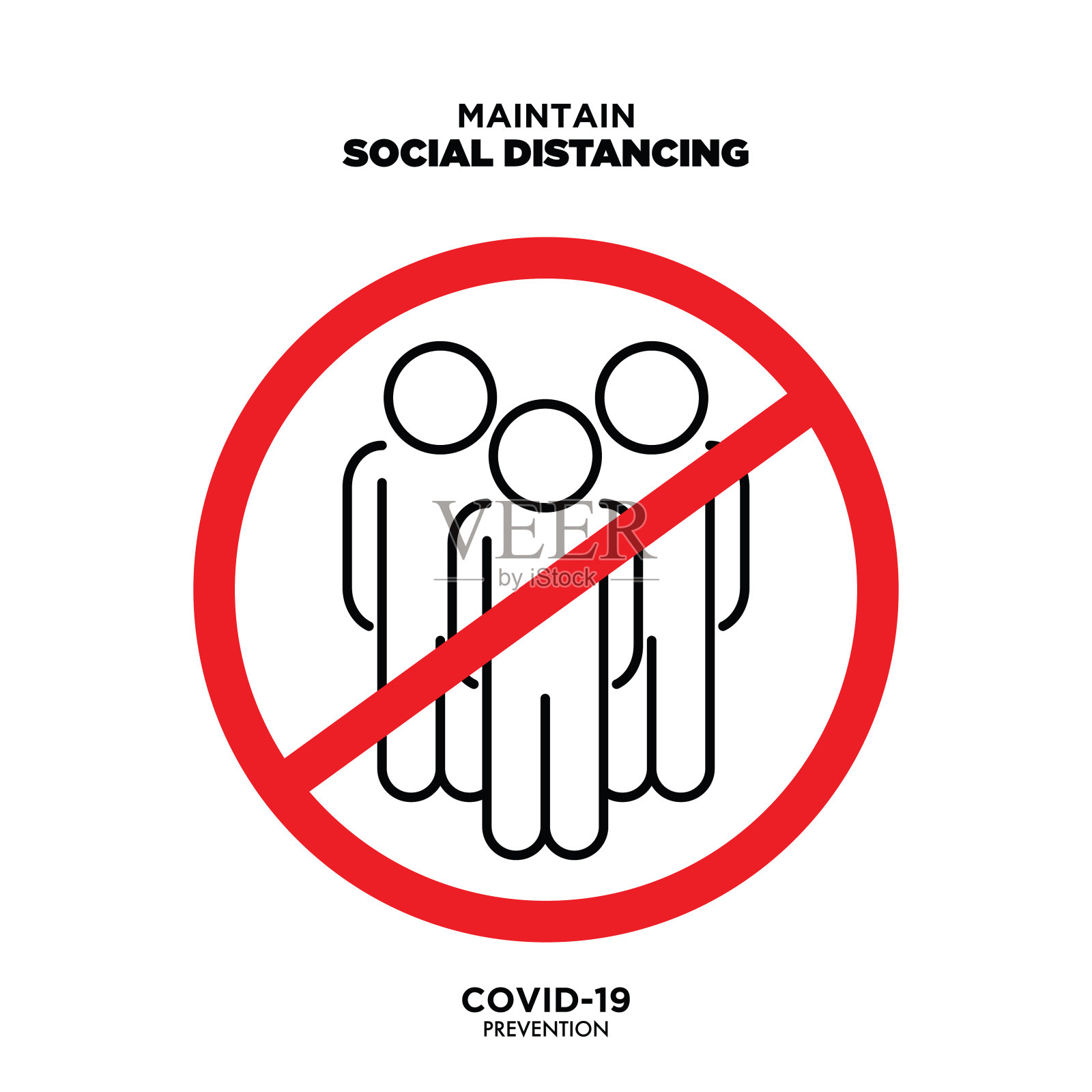 社交距离警告信号。关于冠状病毒或covid-19病媒插图的警告标志。不要坐在这里写矢量图插画图片素材