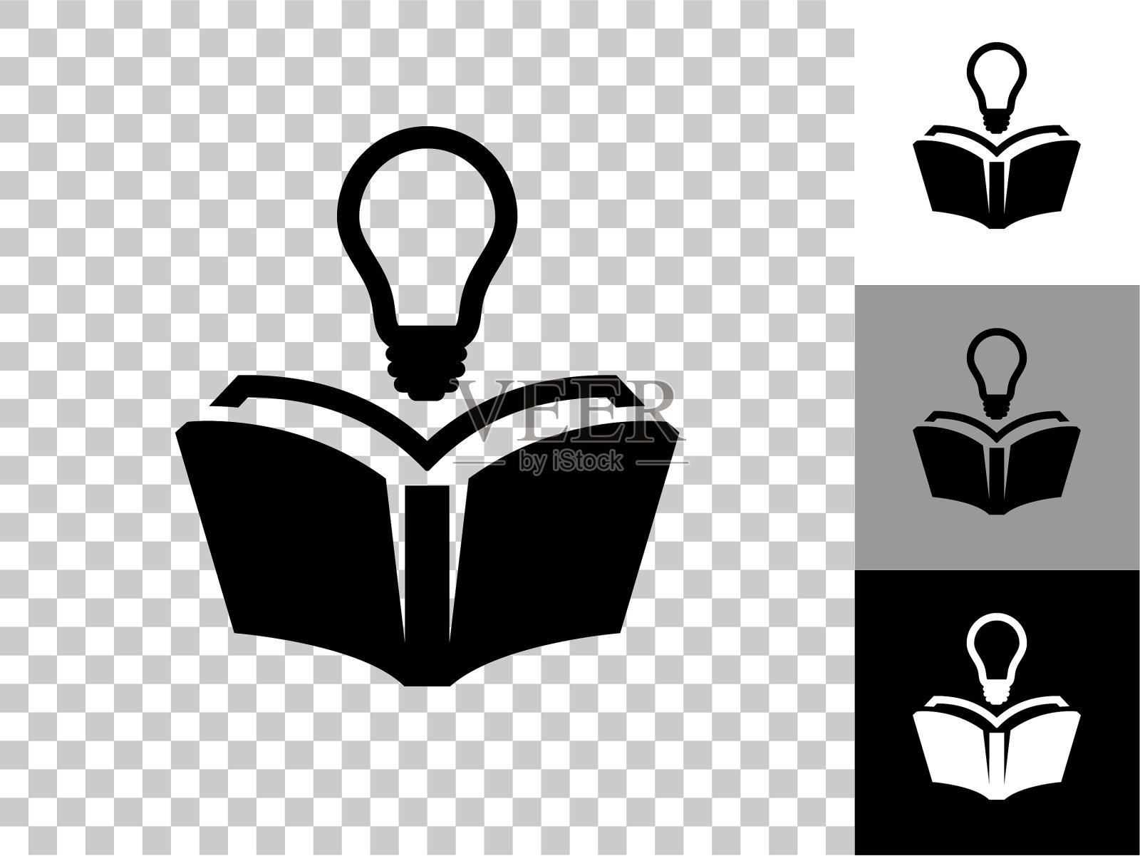阅读想法图标在棋盘透明的背景插画图片素材