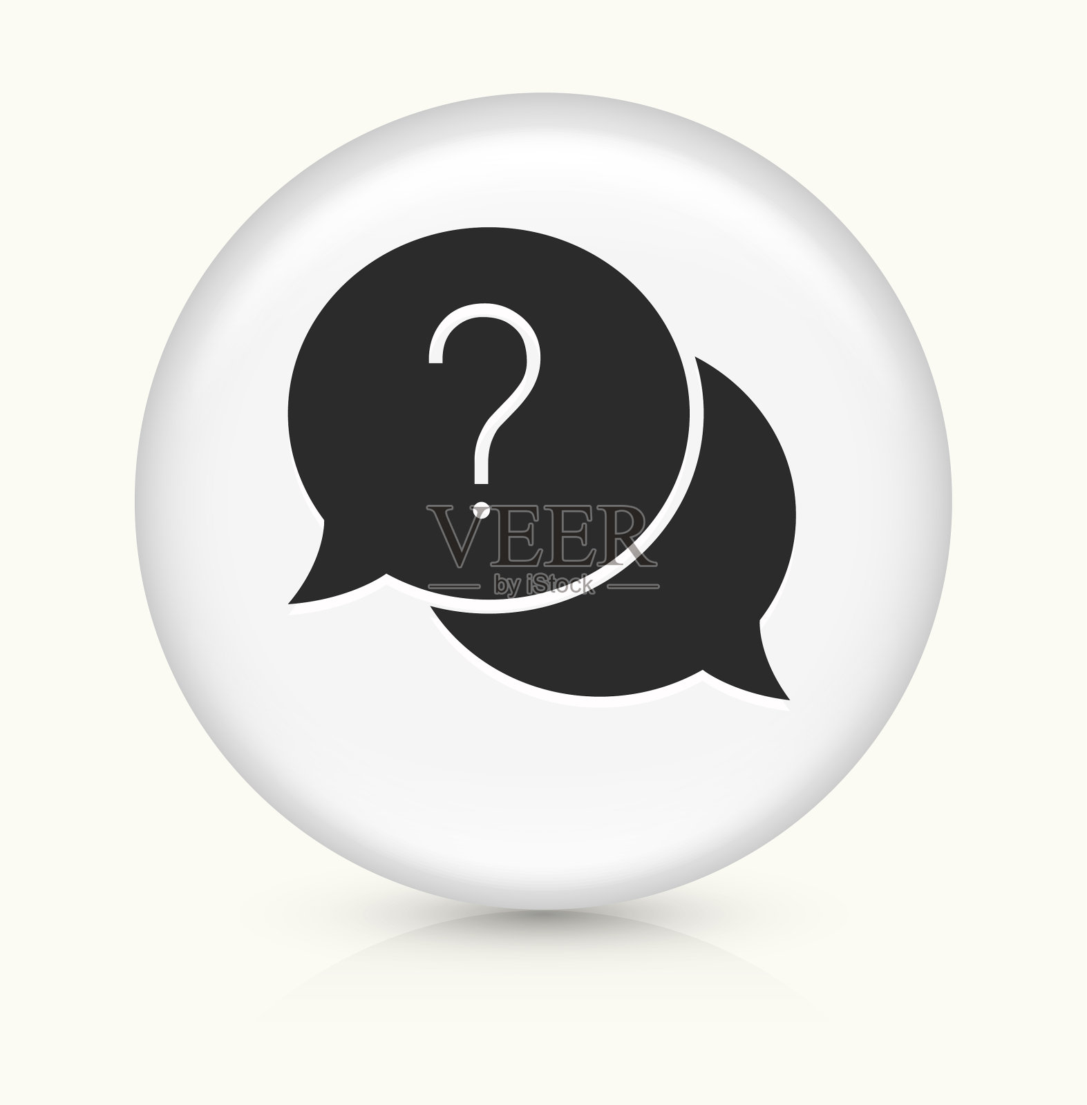 聊天气泡与问号图标插画图片素材