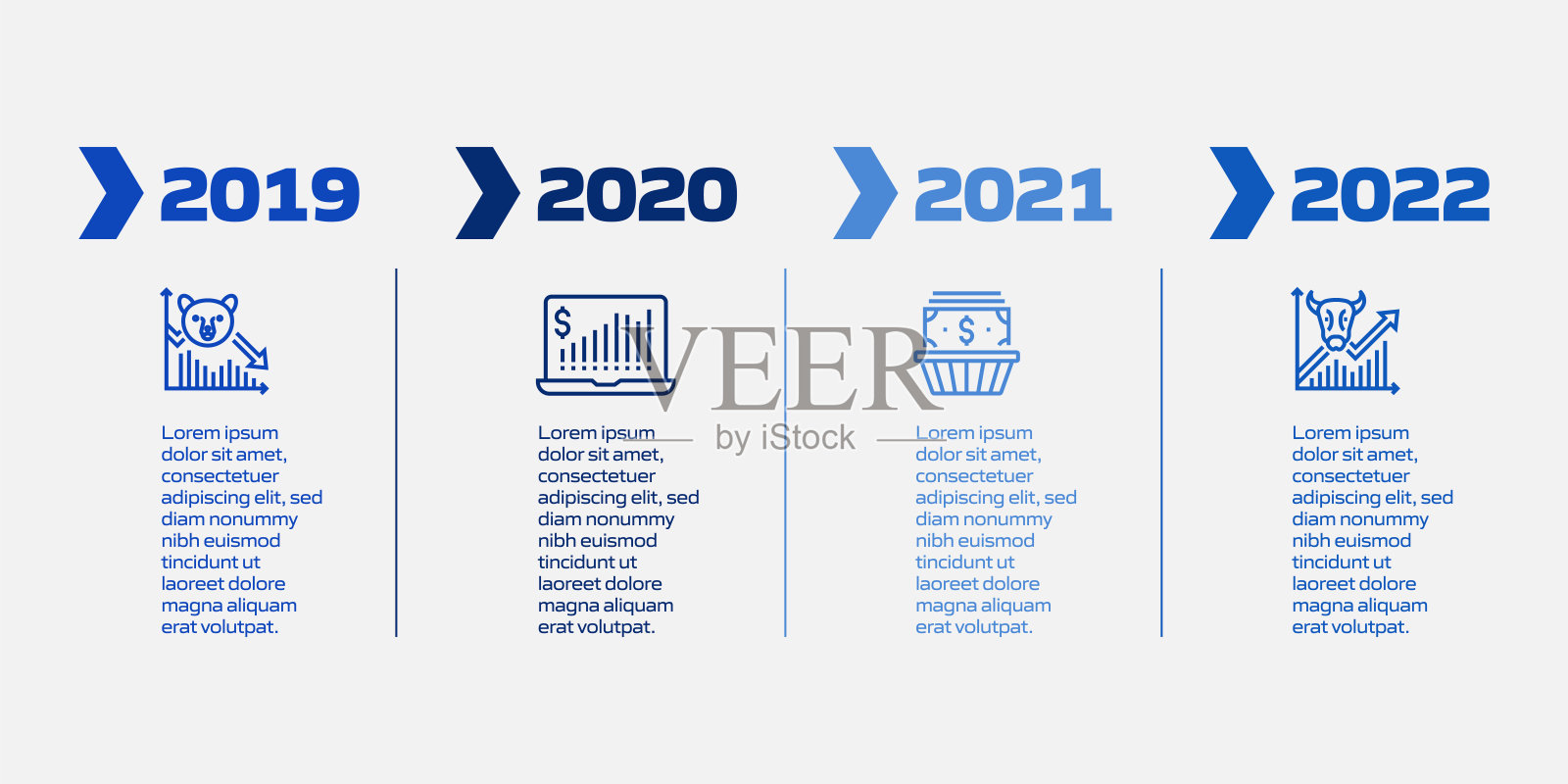 投资相关流程信息图模板。过程时间图。使用线性图标的工作流布局插画图片素材