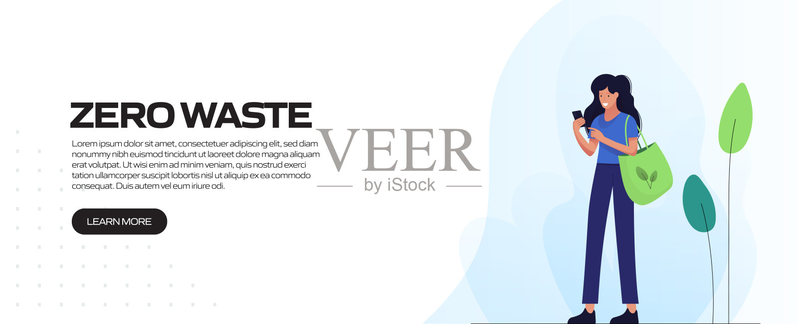 零浪费概念矢量插图网站横幅，广告和营销材料，在线广告，业务演示等。插画图片素材