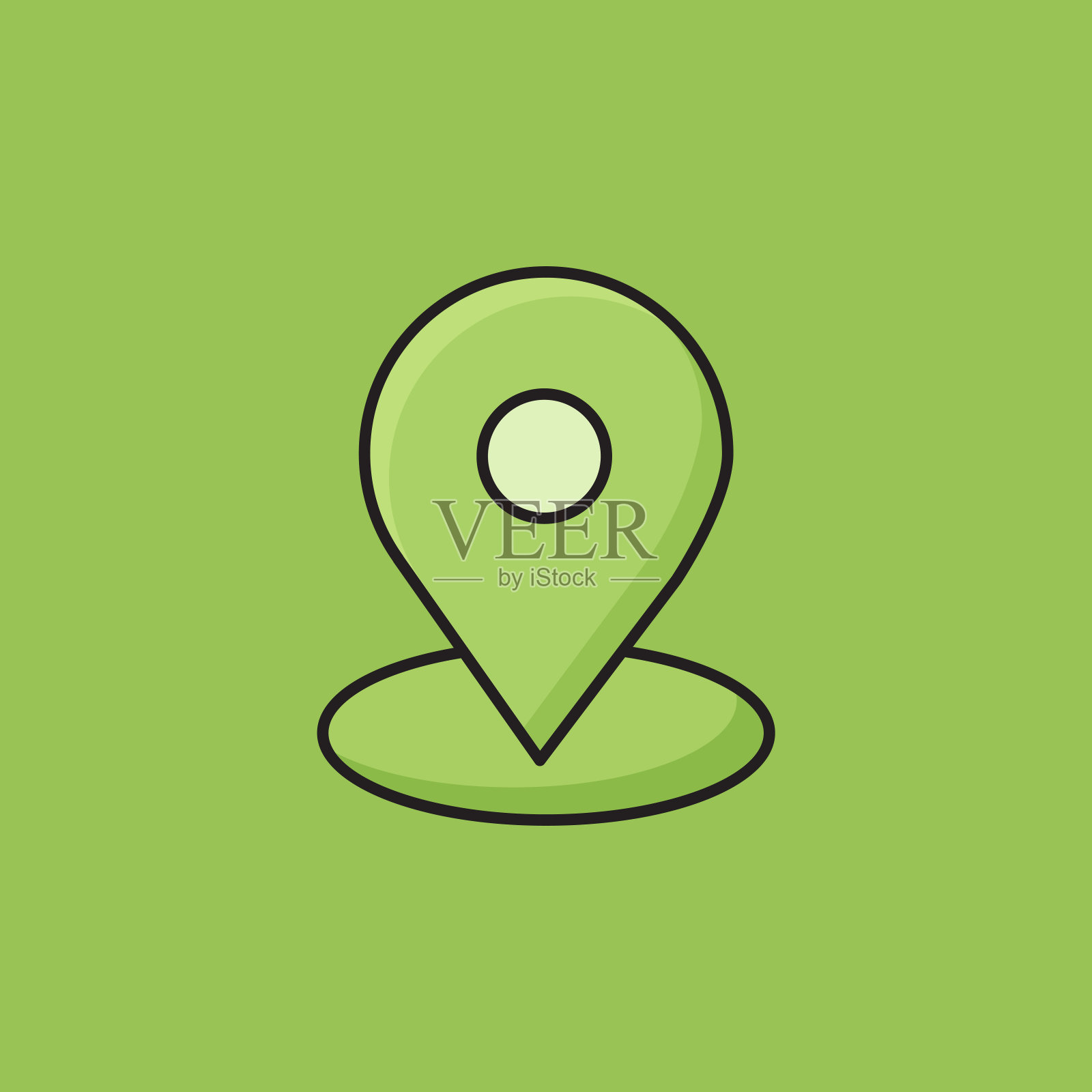 平面线设计风格位置图标，轮廓符号矢量插图插画图片素材