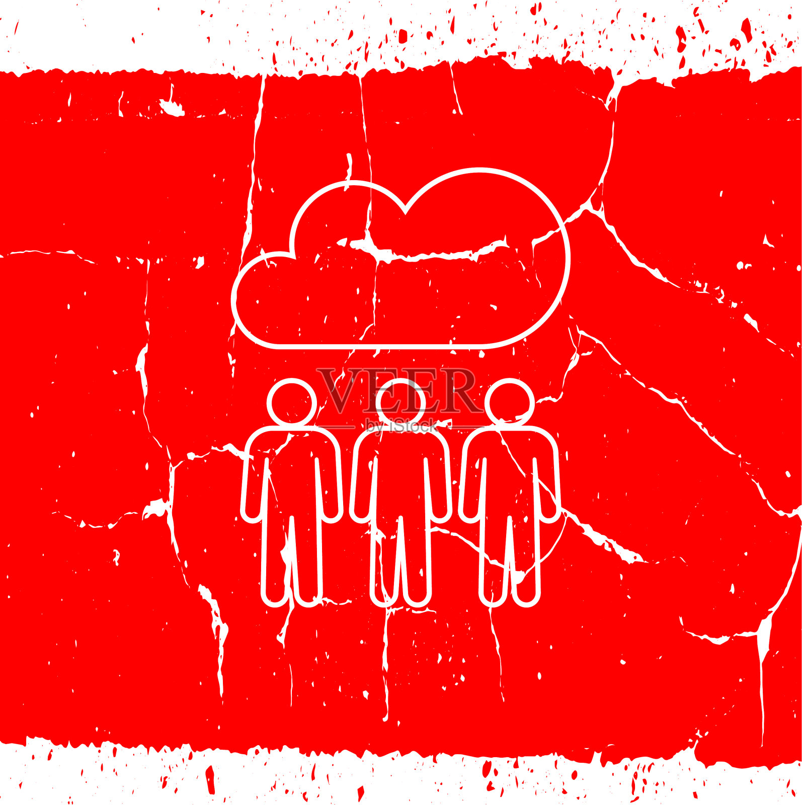 人们与云在他们的图标插画图片素材