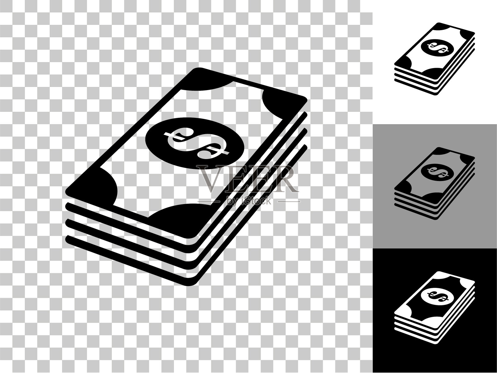 金钱图标在棋盘上透明的背景插画图片素材