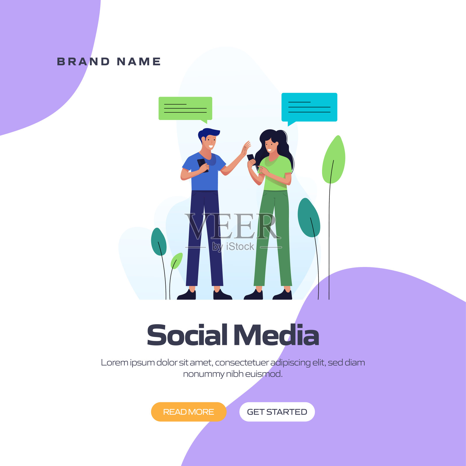 社交媒体概念矢量插图网站横幅，广告和营销材料，在线广告，商业演示等。插画图片素材