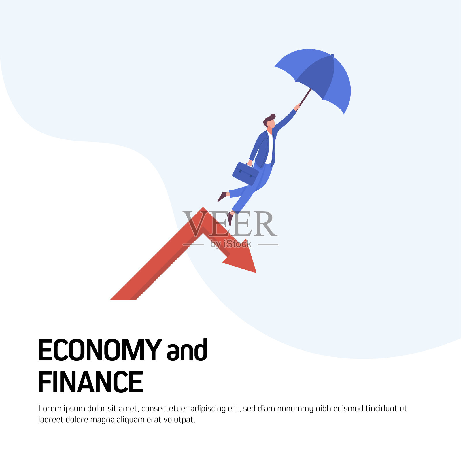 经济和金融概念矢量插图网站横幅，广告和营销材料，在线广告，业务演示等。插画图片素材