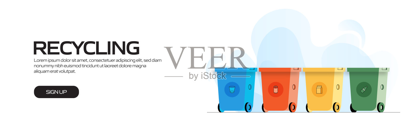 回收概念矢量插图网站横幅，广告和营销材料，在线广告，业务演示等。插画图片素材