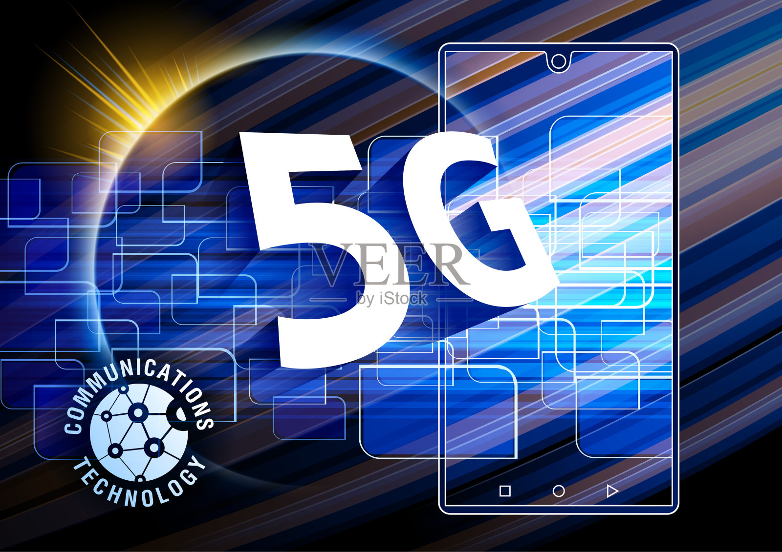 智能手机，通讯技术插画图片素材