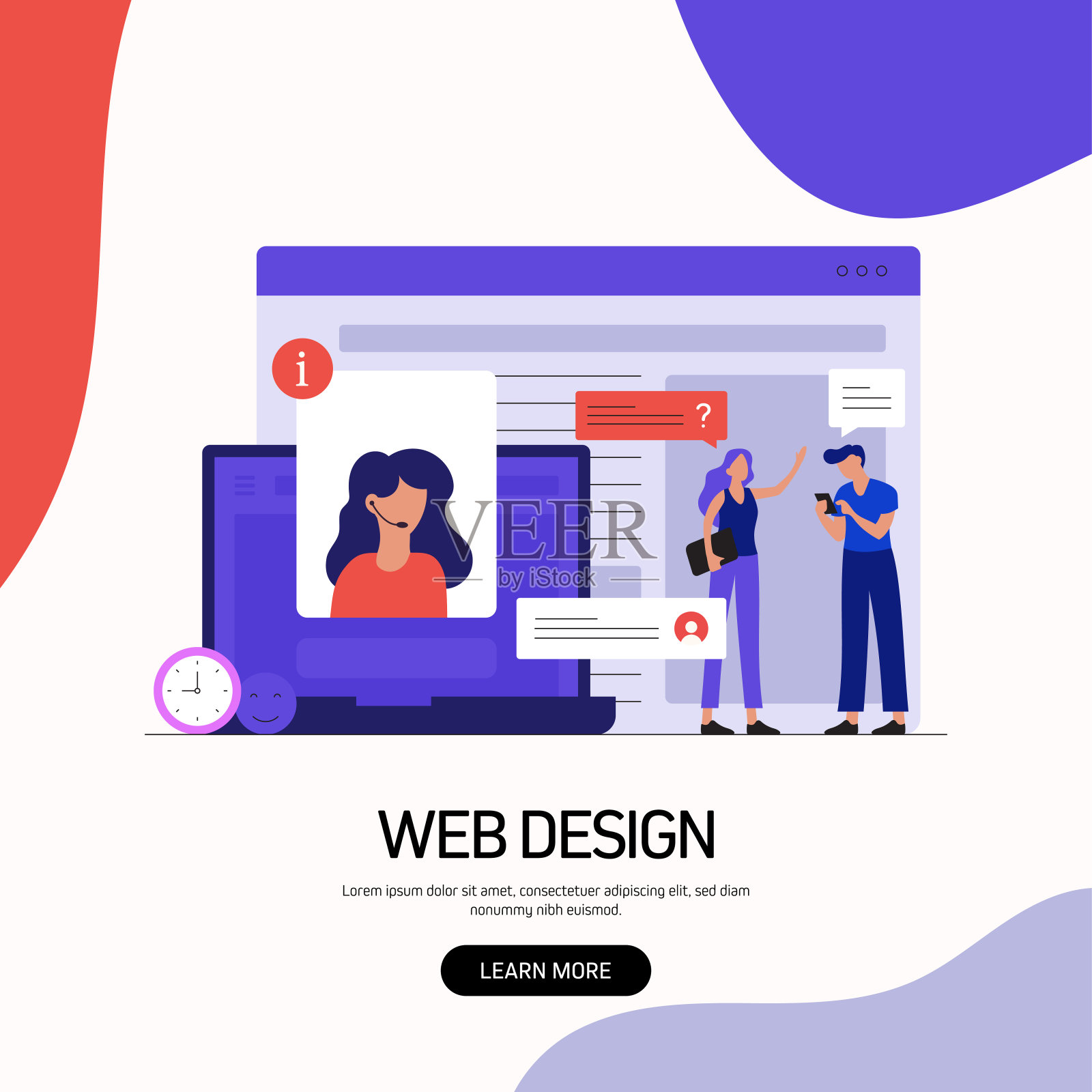 网页设计概念矢量插图网站横幅，广告和营销材料，在线广告，商业演示等。插画图片素材