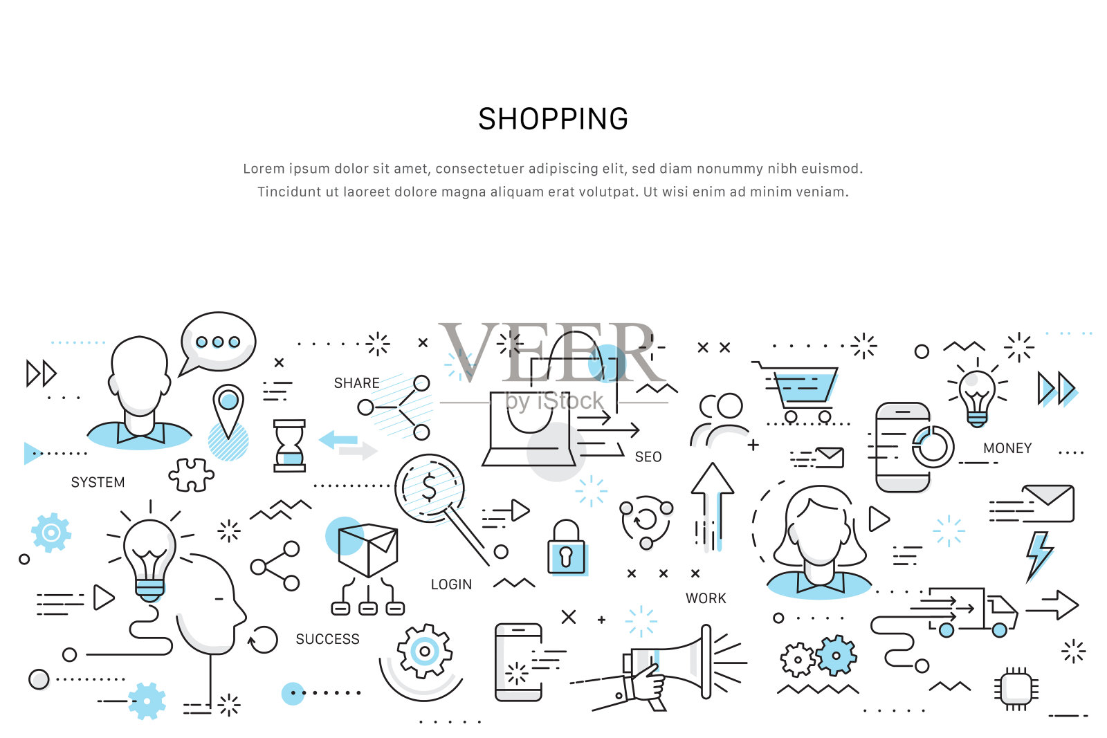 涂鸦工作概念插画图片素材