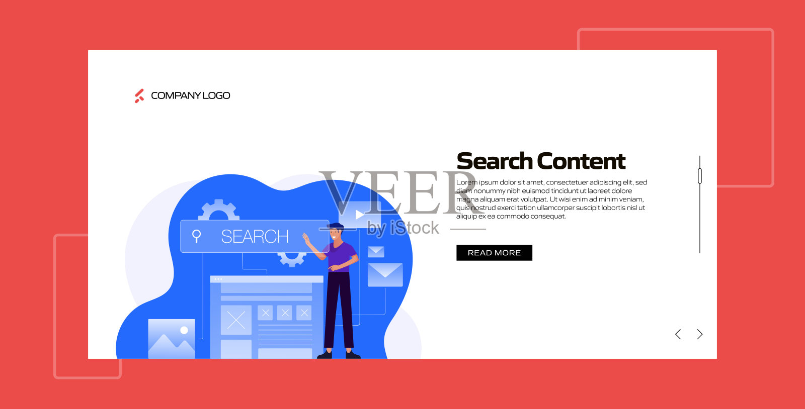 搜索内容概念矢量插图网站横幅，广告和营销材料，在线广告，业务演示等。插画图片素材