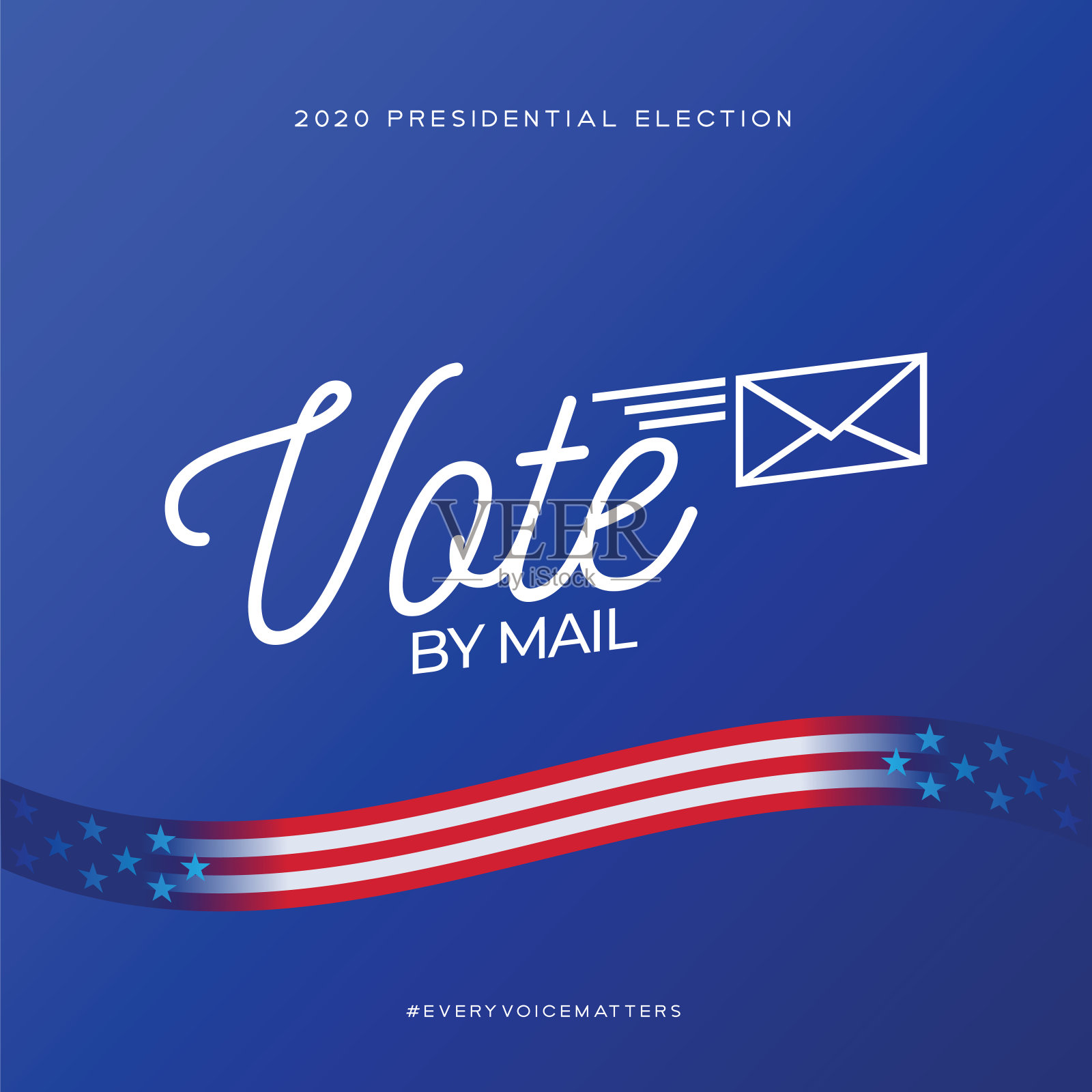 2020年美国总统大选。通过邮件投票。矢量股票图插画图片素材