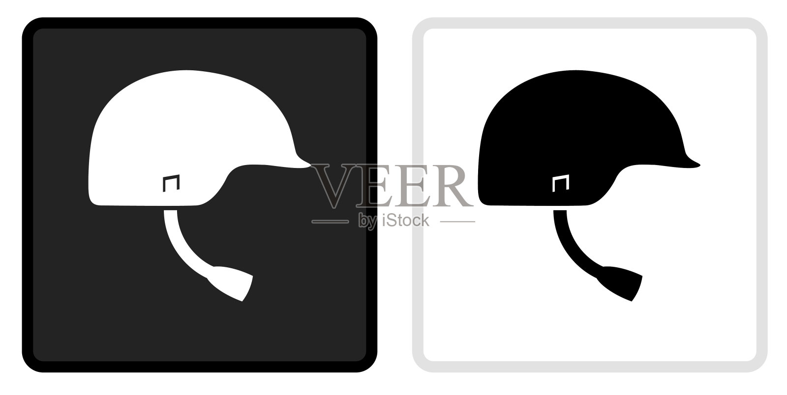 攀岩头盔图标上的黑色按钮与白色翻转插画图片素材