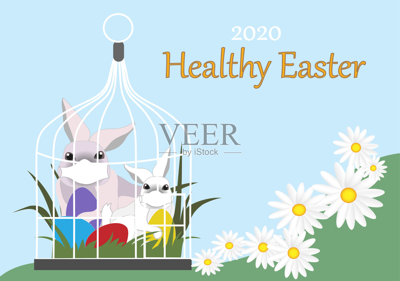 健康的复活节concept.2020。插画图片素材