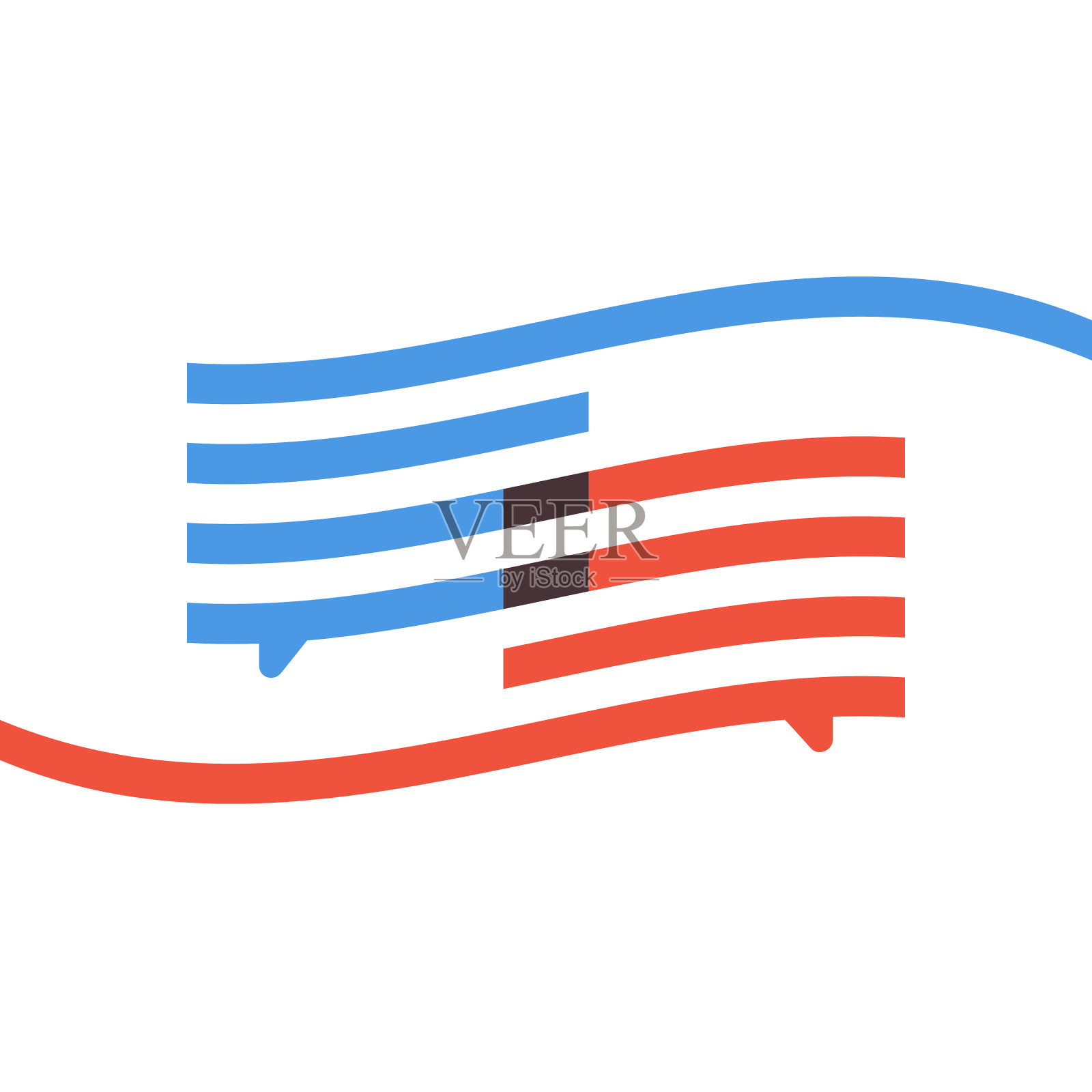 美国国旗颜色在线消息概念插图插画图片素材