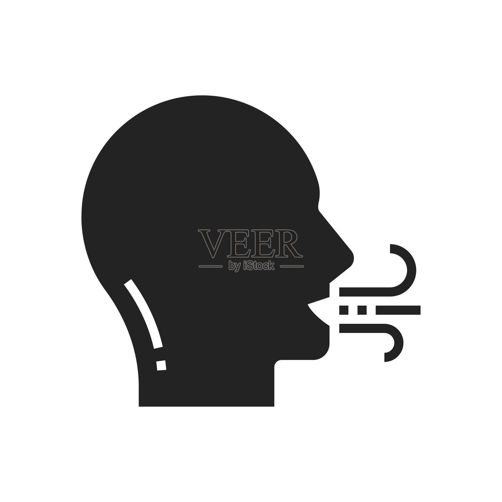 深呼吸图标，矢量符号插图。插画图片素材