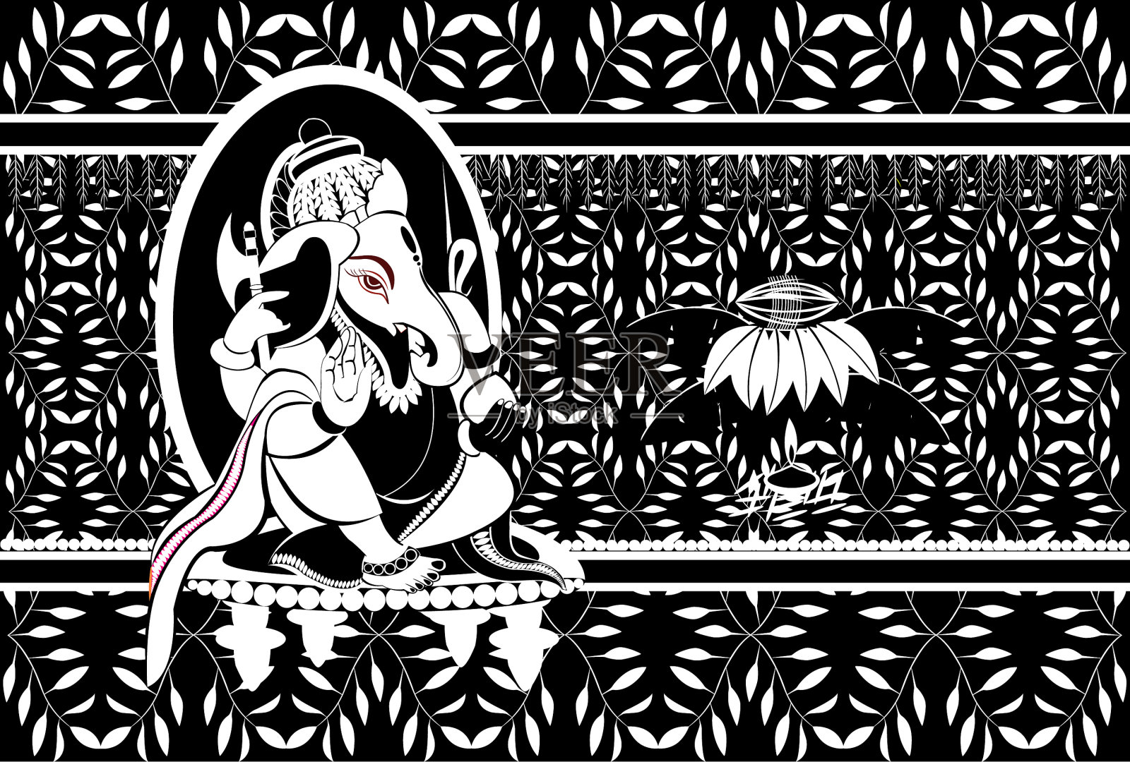 甘尼萨插画图片素材