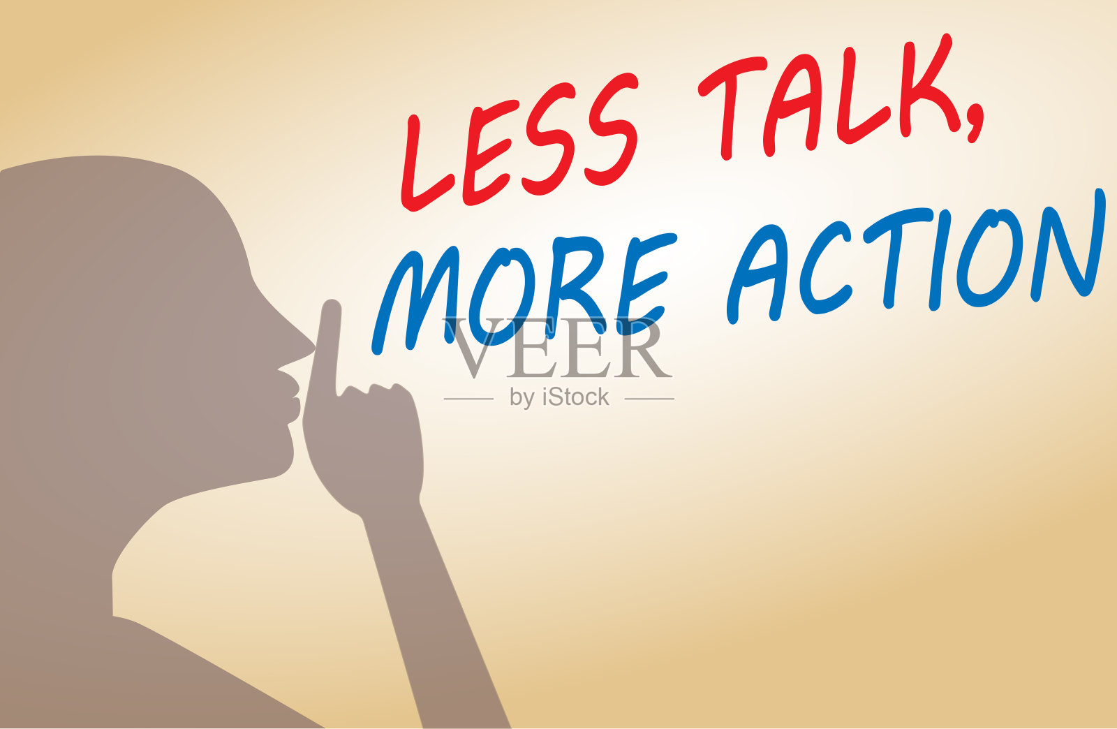 少说多做插画图片素材