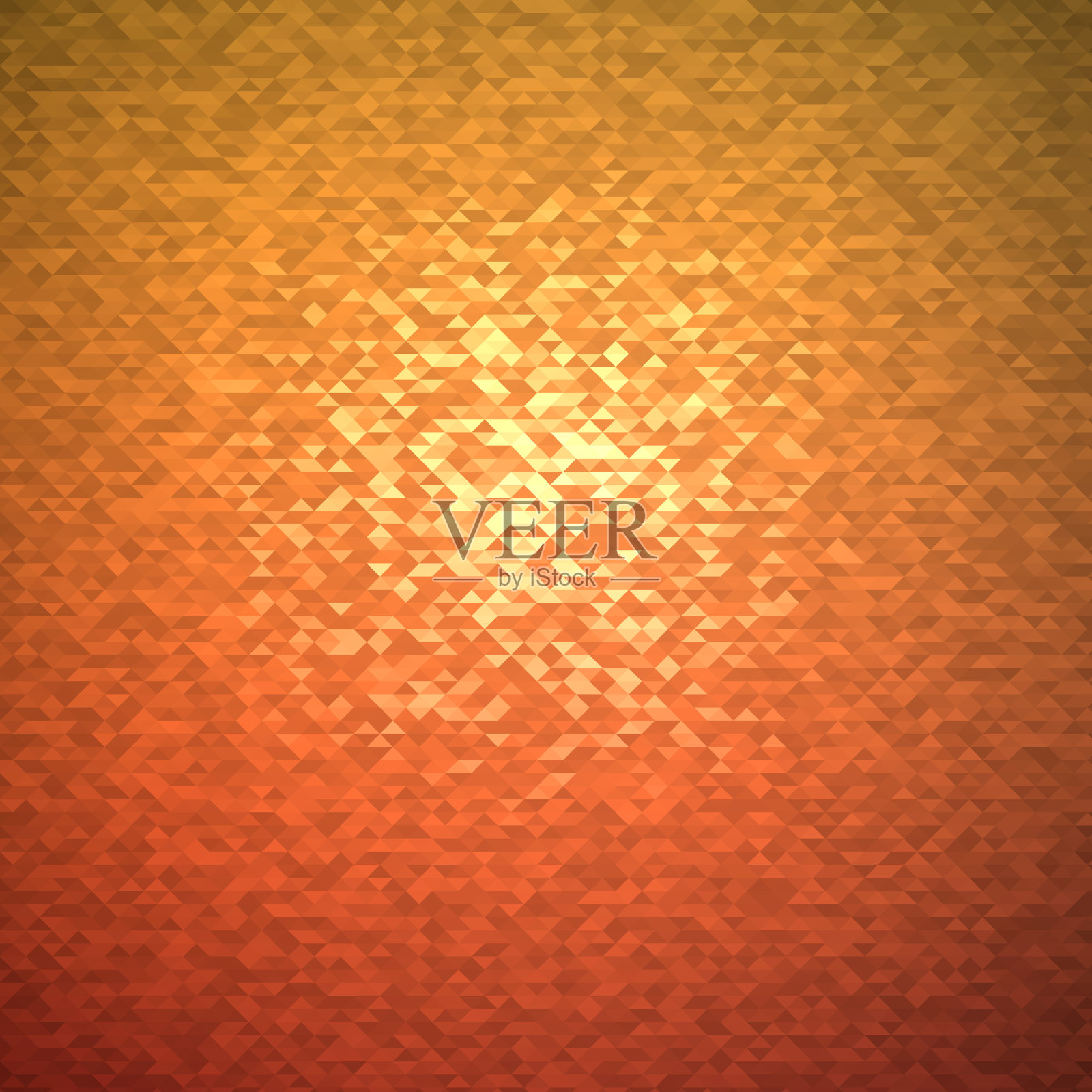 小三角，半正方形，图案，中心发光。连续模式背景插图与金色梯度插画图片素材