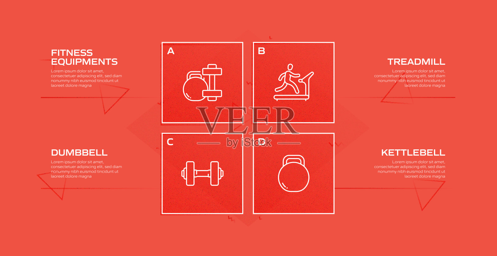健身和锻炼相关的过程信息图表模板。过程时间图。使用线性图标的工作流布局插画图片素材
