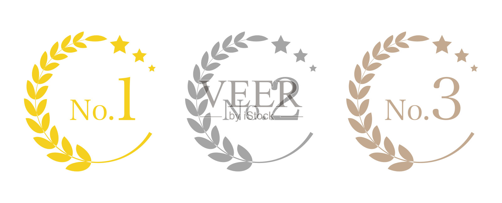 叶片分级材料组插画图片素材