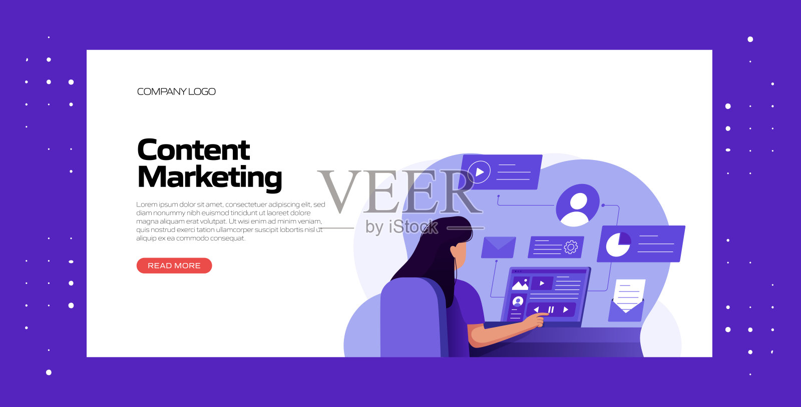 内容营销概念矢量插图网站横幅，广告和营销材料，在线广告，业务演示等。插画图片素材