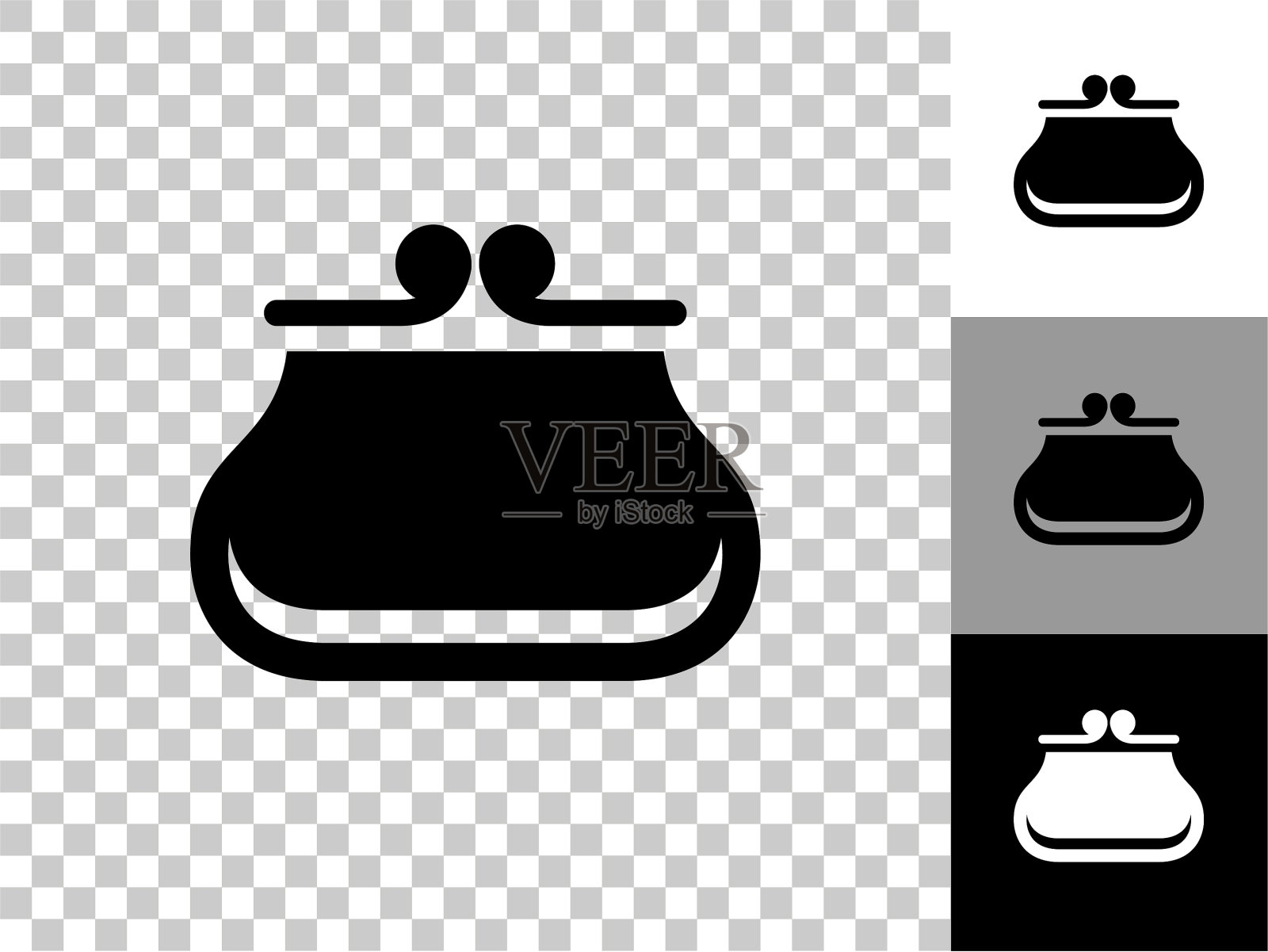 钱包图标在棋盘上透明的背景插画图片素材