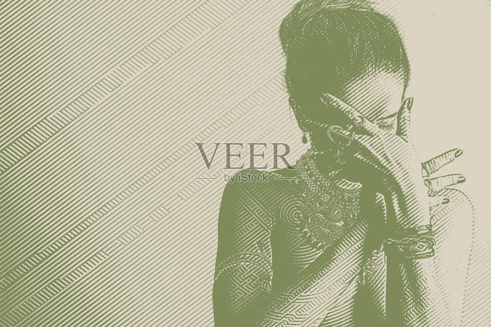 女性因不确定性而倍感压力插画图片素材