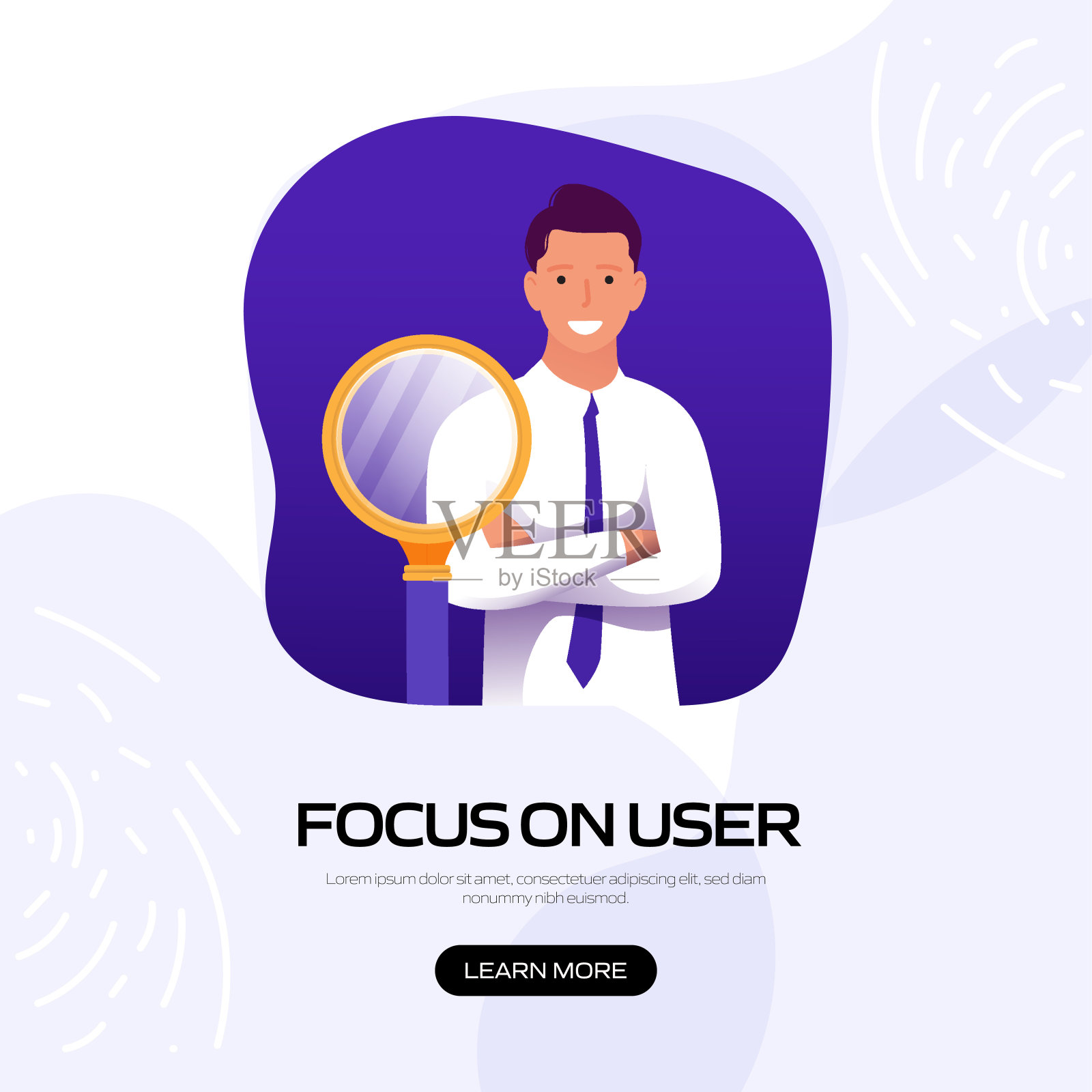 专注于网站横幅，广告和营销材料，在线广告，商业演示等的用户概念矢量插图。插画图片素材