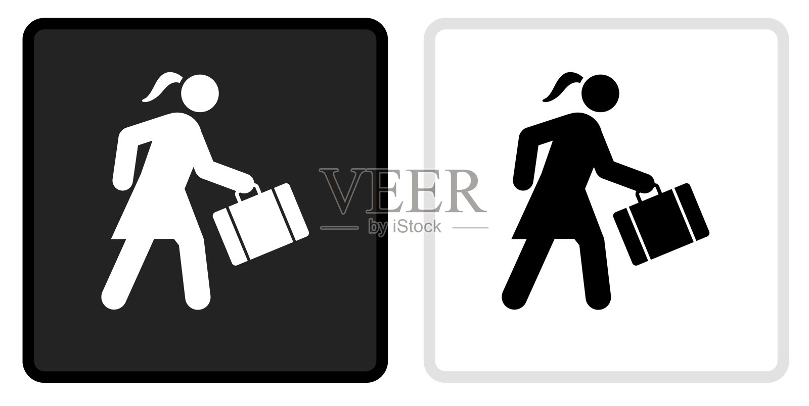 去工作图标上的黑色按钮与白色滚动设计元素图片