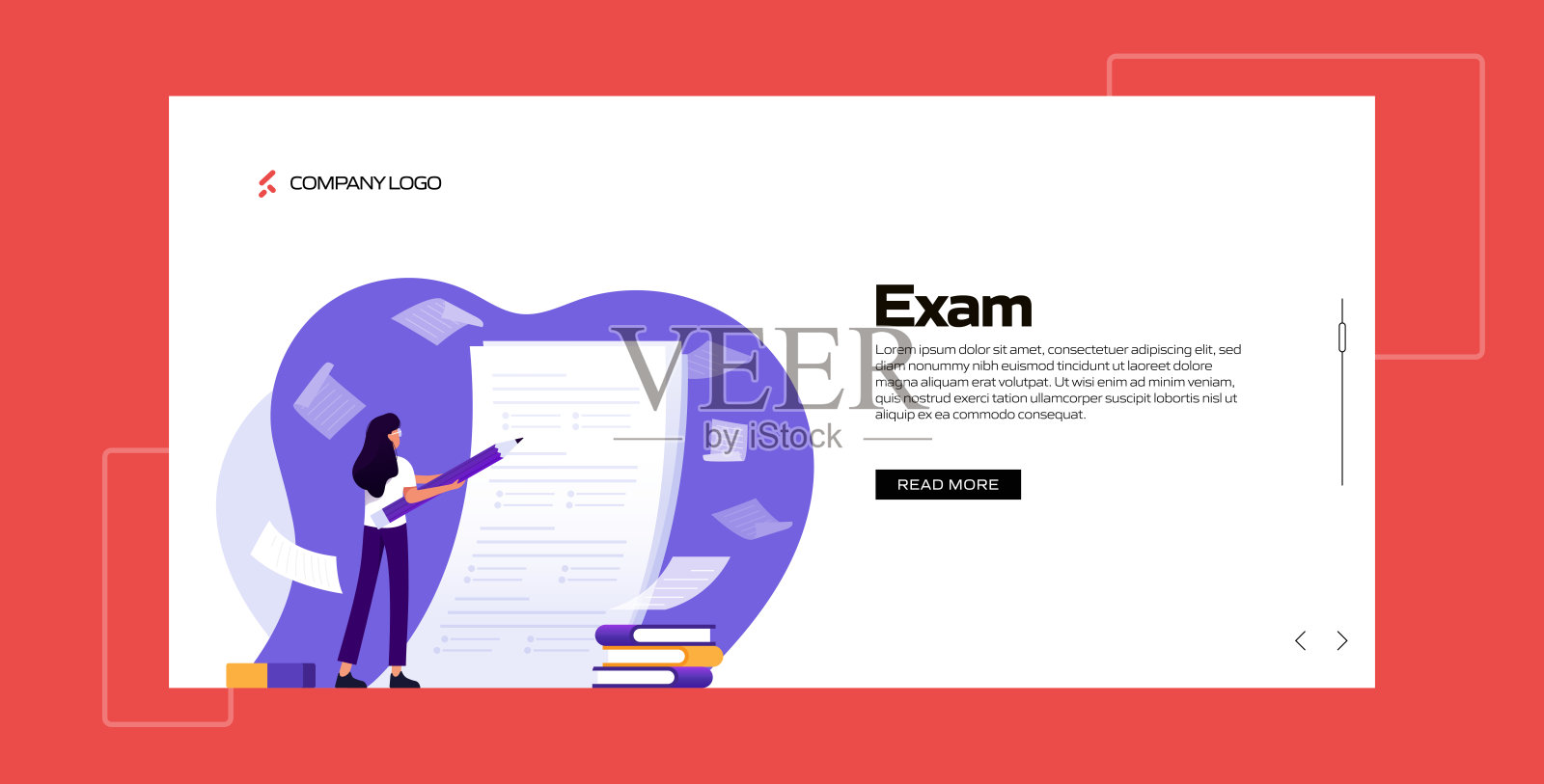 学校，考试相关矢量插图登陆页面模板，网站横幅，广告和营销材料，在线广告，业务演示等。插画图片素材