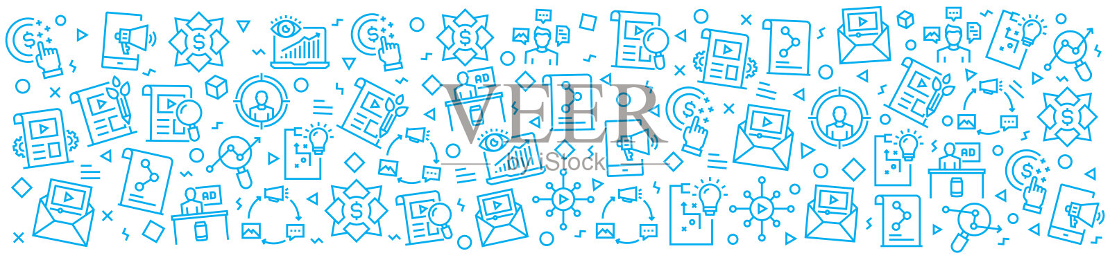 内容营销相关模式设计插画图片素材